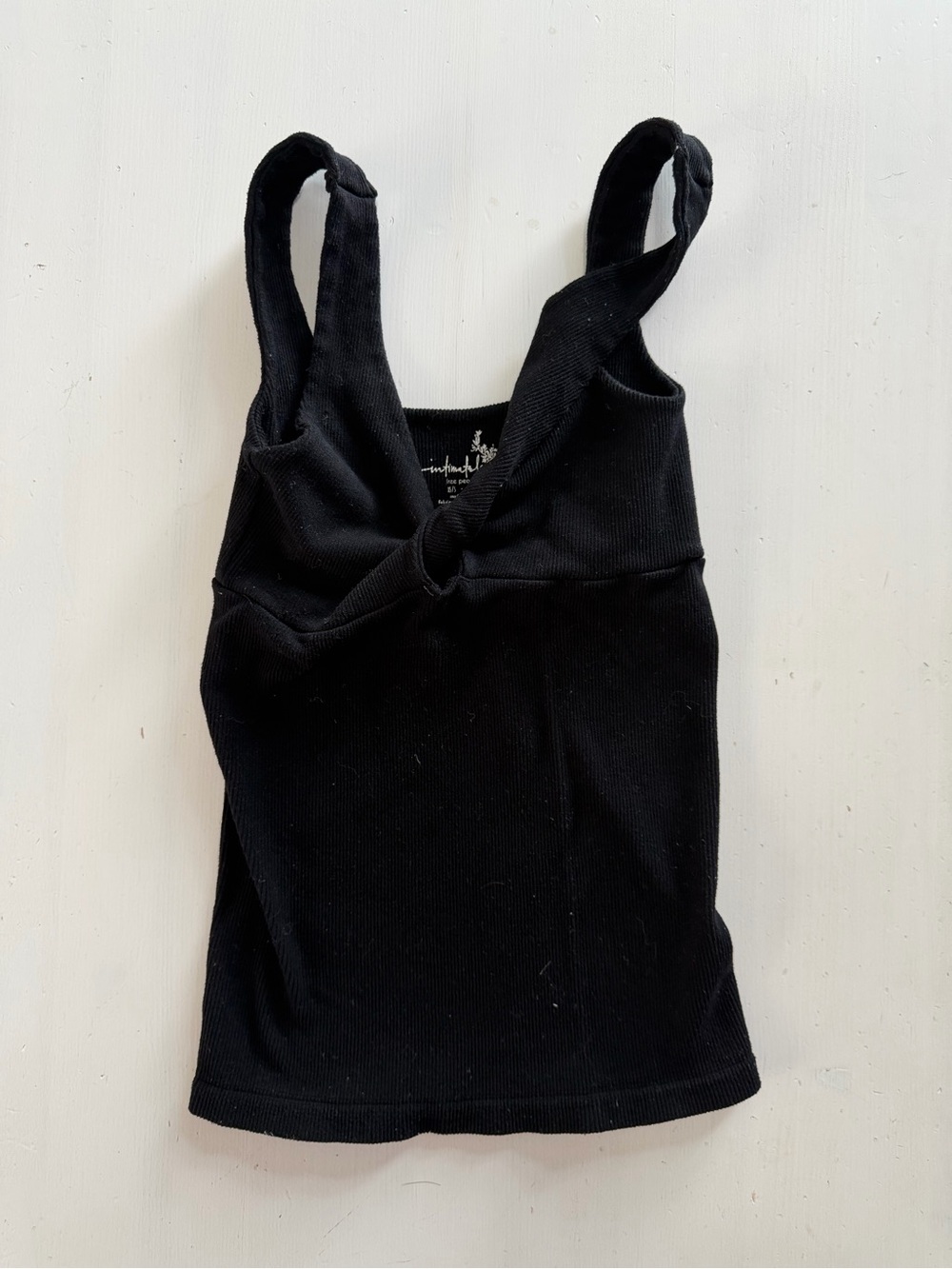 Intimately Free People Black Tie Front Tank Top XS/S Nylon Blend